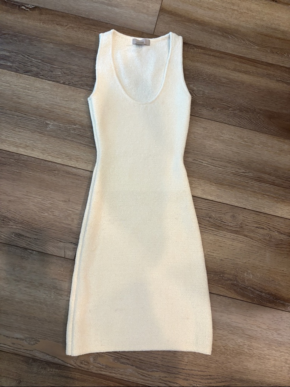 H&M Cream Sleeveless Knit Midi Dress